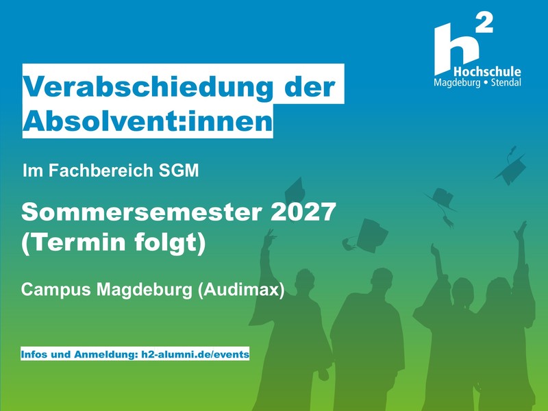 Grafik zur Absolventenfeier 2027 Siluetten von zelebrierenden Absolventen.