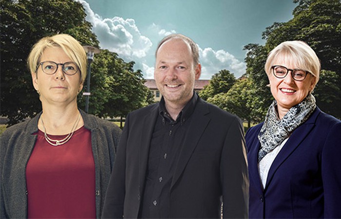 Foto von Prof. Dr. Susanne Borkowski, Prof. Dr. Volker Wiedemer und Prof. Dr. Kerstin Baumgarten.