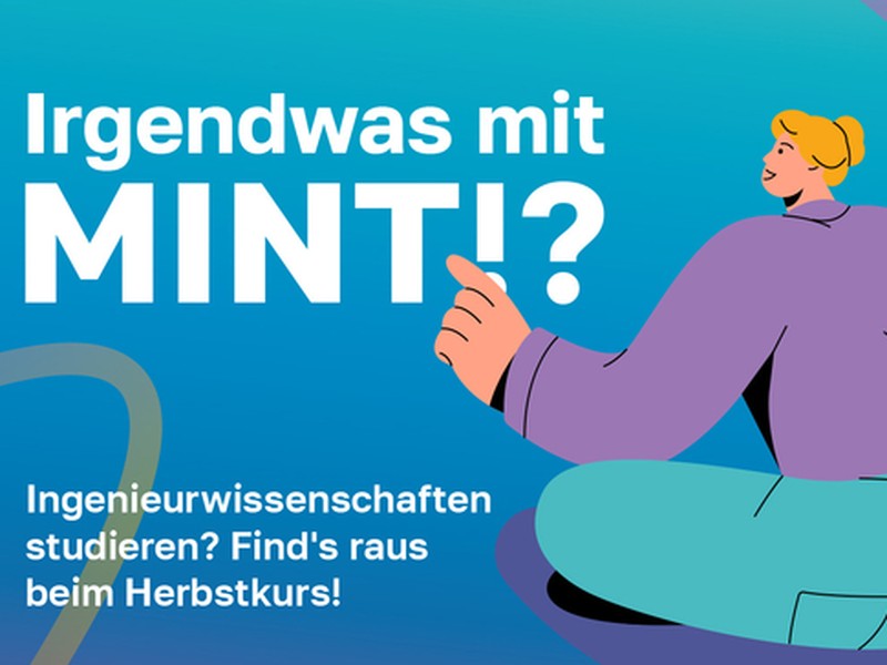 Grafik zur Bewerbung der MINT-Studiengänge.